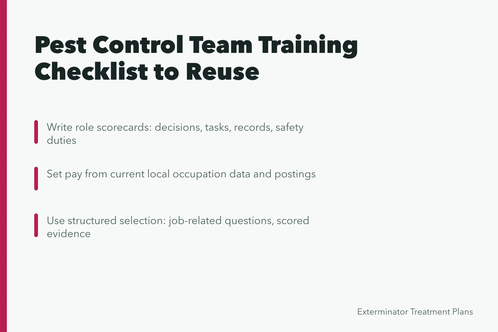 Pest control team training checklist owners reuse. Pest control team training checklist owners reuse
