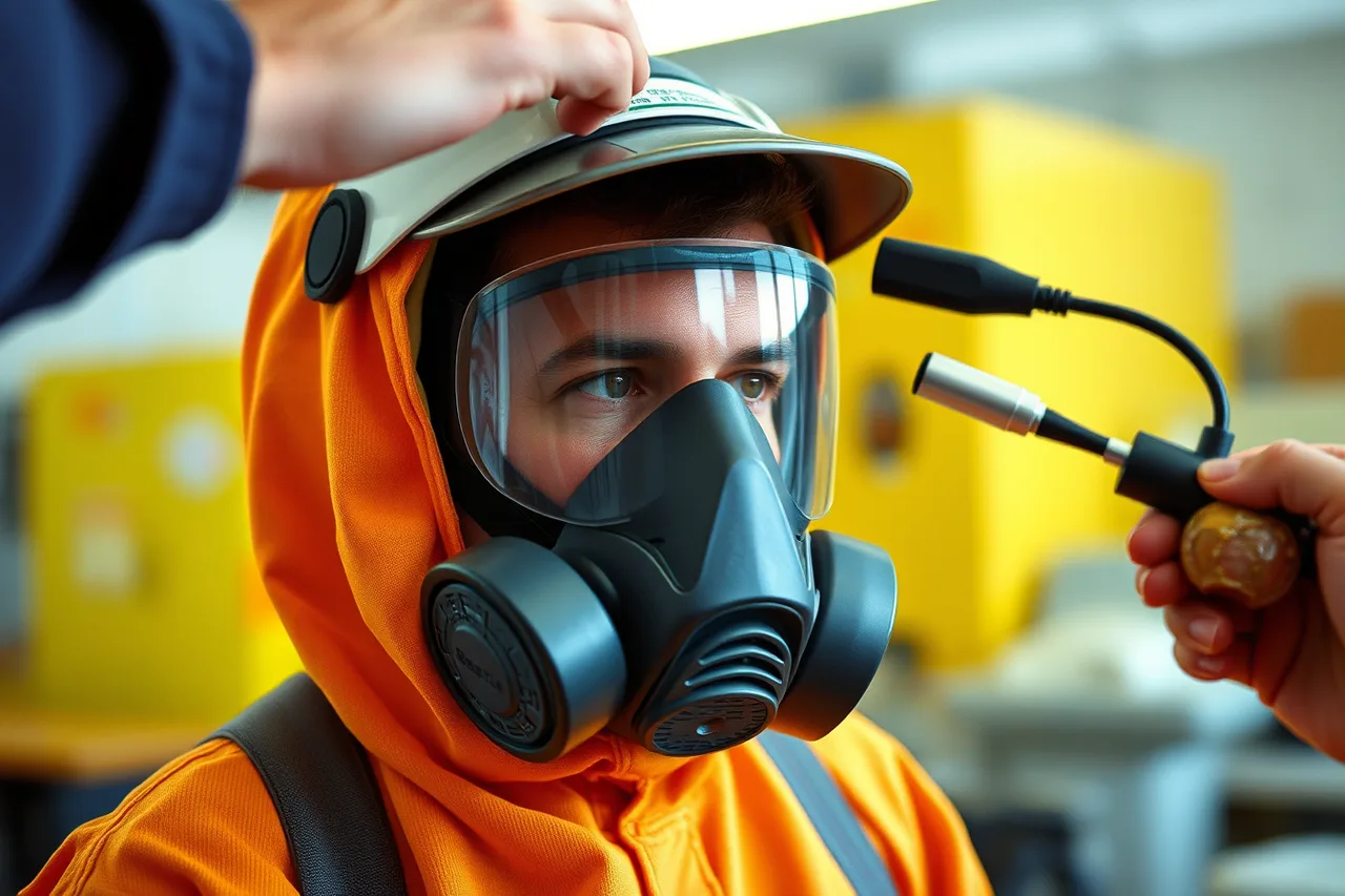 Technician undergoing respirator fit testing (What OSHA requires of pest control technicians in California)